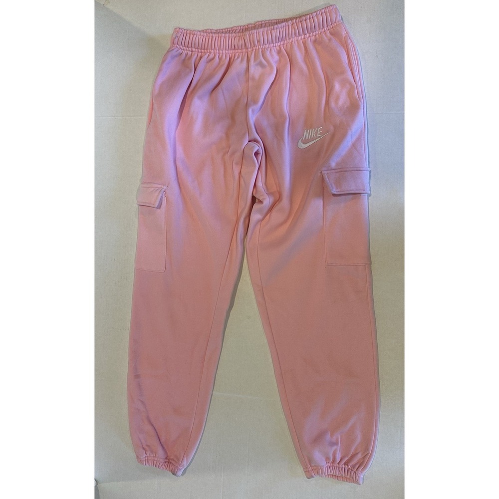 Nike Sweatpants Cargo Side Pockets Elastic Waist & Ankle Pink Women's Size 1X